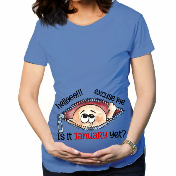 Customizable Months Baby Boy Peeking Bump Black Maternity Shirt - Image 5