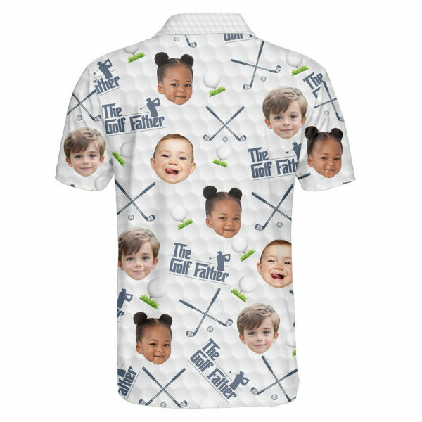 Customized Golf Father Polo Shirt featuring Personalized Face - Image 4