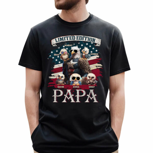 Customized Nickname Limited Edition Grandpa American Flag Eagle Shirt - Image 2