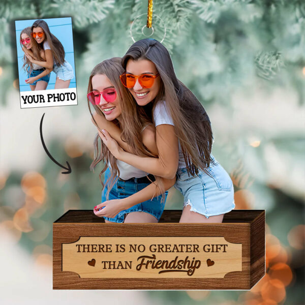 Customized Photo Ornament Friends - Personalized Photo Mica Ornament - Christmas Gift For Friends, Besties - Image 2