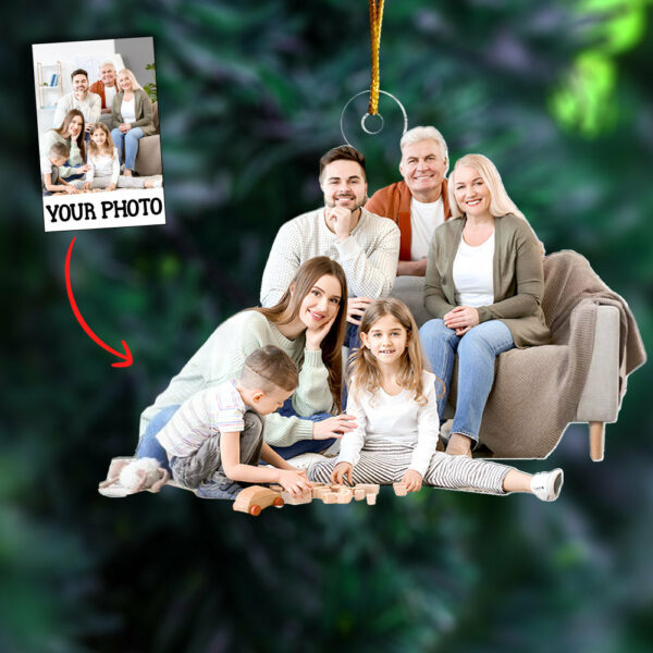Customized Your Photo Ornament, Personalized Photo Ornament Acrylic, Christmas Gifts For Family Member Funny Christmas Ornament - Image 3
