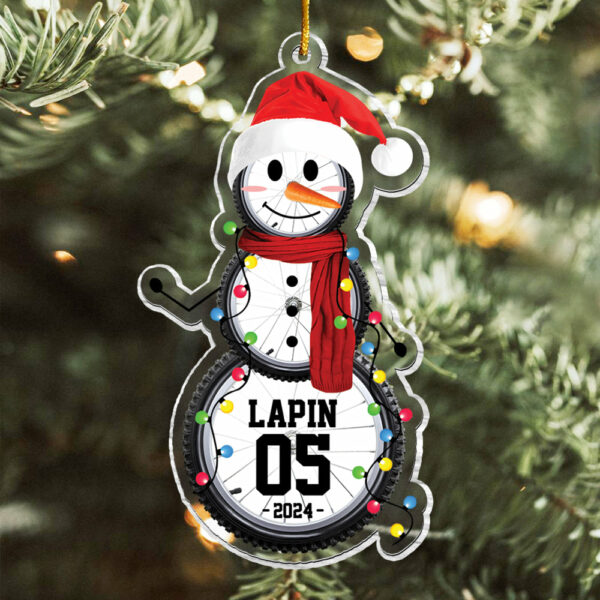 Cycling Snowman - Gifts For Players, Team, Boys - Personalized Acrylic Ornament