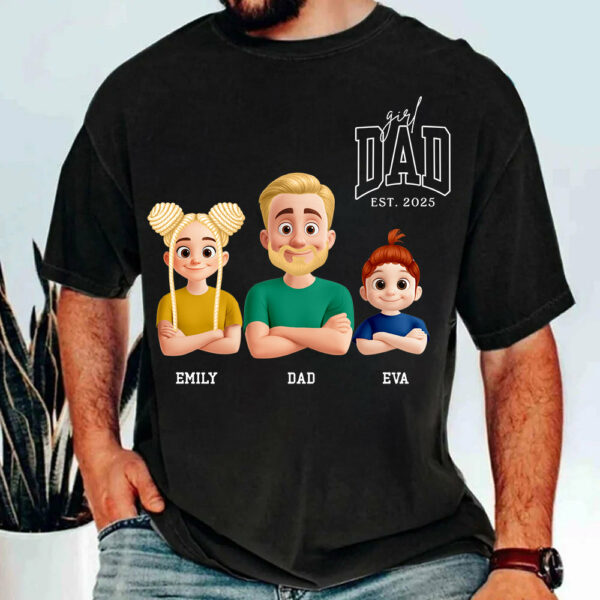 Dad Est Year Shirt, Fathers Day Gifts from Daughter, Dad of Girls Tee, Birthday Gift for Daddy, New Dad Gift Idea, Matching Dad & Daughter