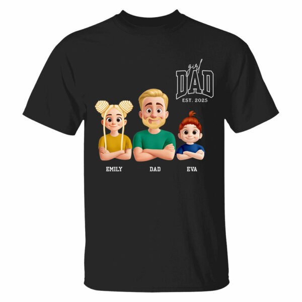 Dad Est Year Shirt, Fathers Day Gifts from Daughter, Dad of Girls Tee, Birthday Gift for Daddy, New Dad Gift Idea, Matching Dad & Daughter - Image 3