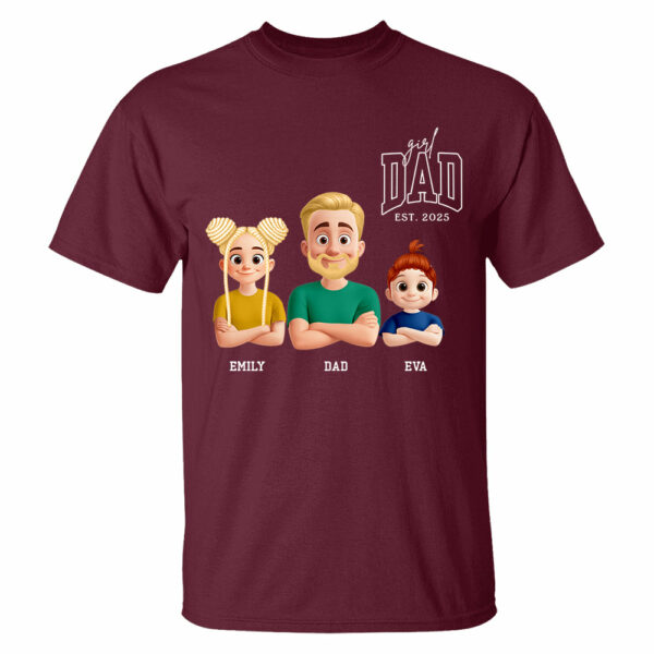 Dad Est Year Shirt, Fathers Day Gifts from Daughter, Dad of Girls Tee, Birthday Gift for Daddy, New Dad Gift Idea, Matching Dad & Daughter - Image 4