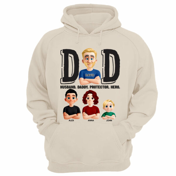 Dad Husband Daddy Protector Hero, Personalized Shirt, Father's Day Gift For Dad T1807 - Image 7