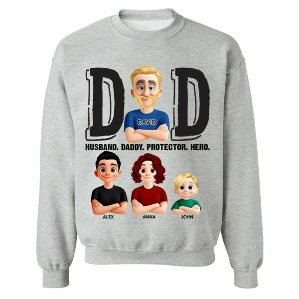 Dad Husband Daddy Protector Hero, Personalized Shirt, Father's Day Gift For Dad T1807 - Image 10