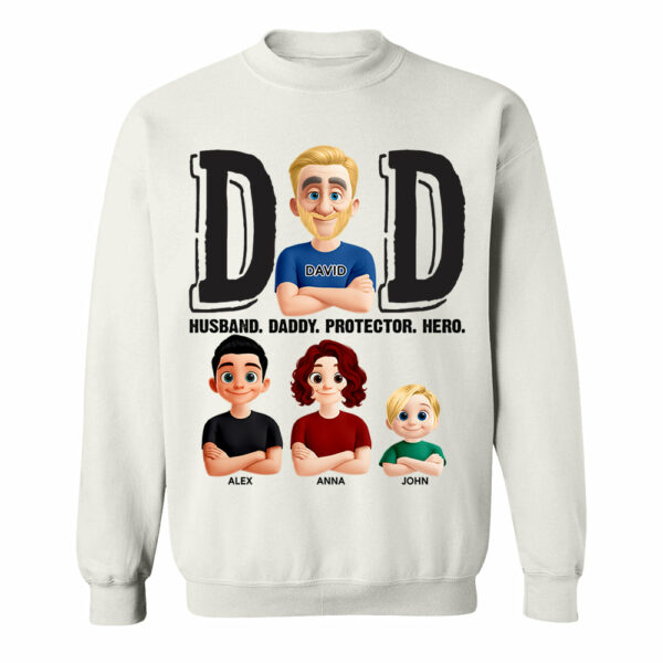 Dad Husband Daddy Protector Hero, Personalized Shirt, Father's Day Gift For Dad T1807 - Image 3