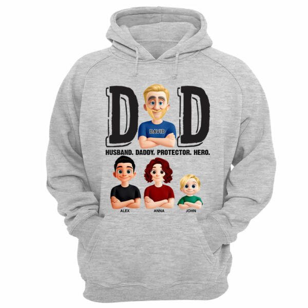 Dad Husband Daddy Protector Hero, Personalized Shirt, Father's Day Gift For Dad T1807 - Image 11
