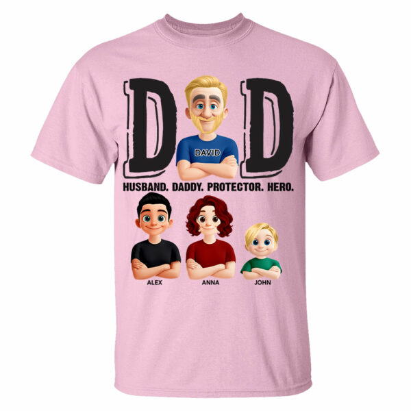 Dad Husband Daddy Protector Hero, Personalized Shirt, Father's Day Gift For Dad T1807 - Image 8