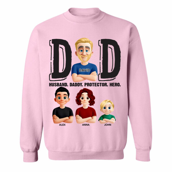 Dad Husband Daddy Protector Hero, Personalized Shirt, Father's Day Gift For Dad T1807 - Image 9