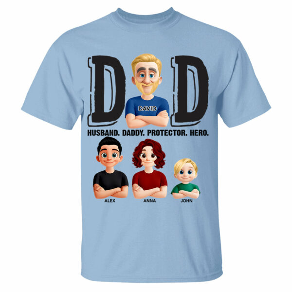 Dad Husband Daddy Protector Hero, Personalized Shirt, Father's Day Gift For Dad T1807 - Image 12