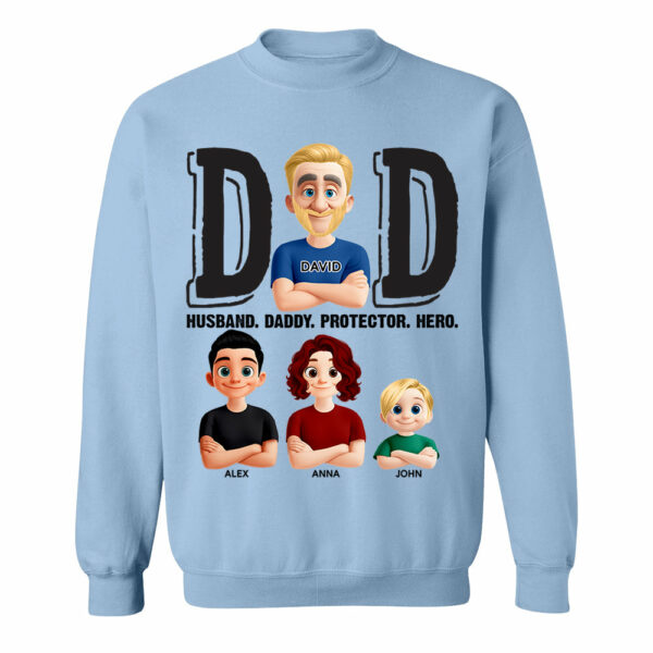 Dad Husband Daddy Protector Hero, Personalized Shirt, Father's Day Gift For Dad T1807 - Image 13