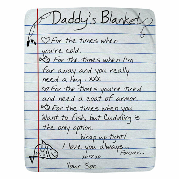 Daddy's Blanket For The Times When You Are Cold Fishing Custom Blanket Gift For Dad - Image 3