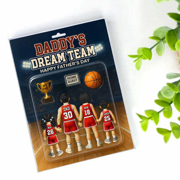 Daddy's Dream Team, Basketball Custom Figure Personalized Acrylic Block Plaque, Gift For Dad A2110 - Image 4