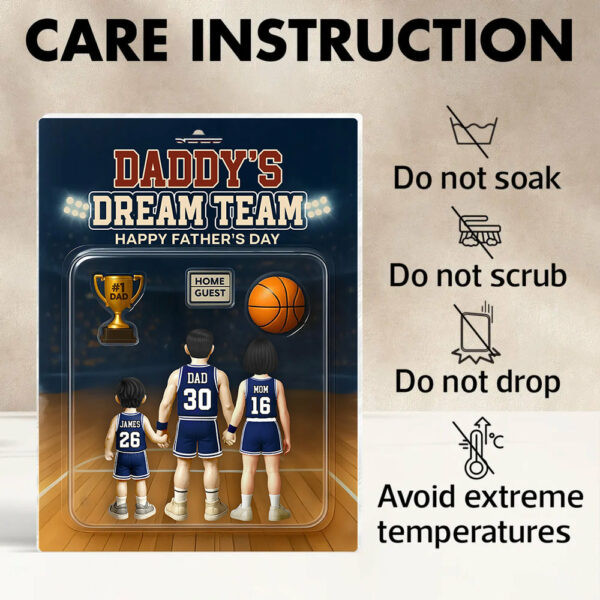 Daddy's Dream Team, Basketball Custom Figure Personalized Acrylic Block Plaque, Gift For Dad A2110 - Image 6