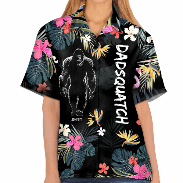 Dadsquatch, Like A Dad, Just Way More Squatchy - Personalized Bigfoot Hawaiian Shirt - Image 7