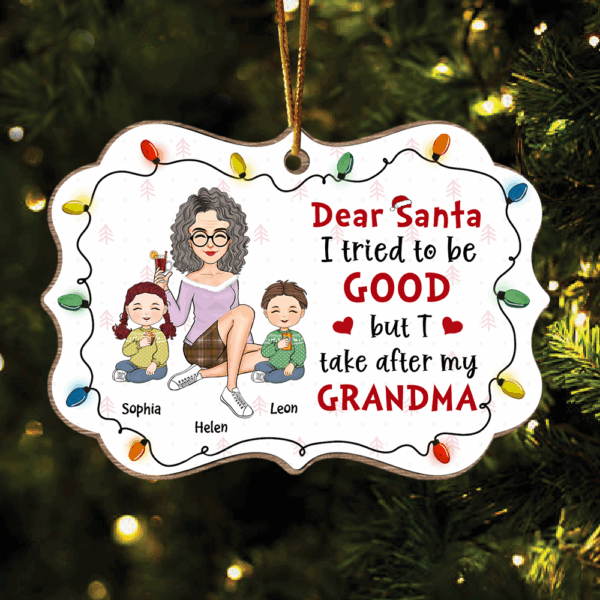 Dear Santa I Tried To Be Good Gift For Granddaughter Grandson Personalized Christmas Ornament - Image 2
