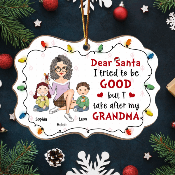 Dear Santa I Tried To Be Good Gift For Granddaughter Grandson Personalized Christmas Ornament - Image 4
