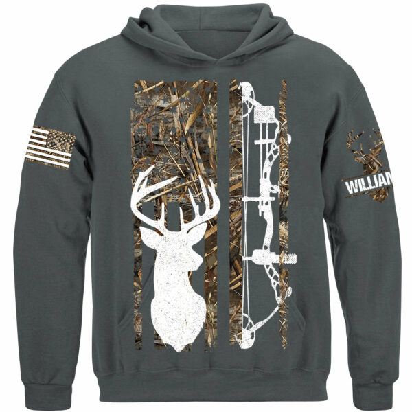 Deer Hunting Camouflage American Flag Hunting Custom T-Shirt Hunting Season Shirt H2511 - Image 9