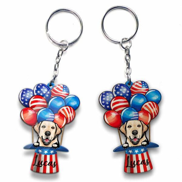 Dog Air Balloon Personalized Keychain - Image 2