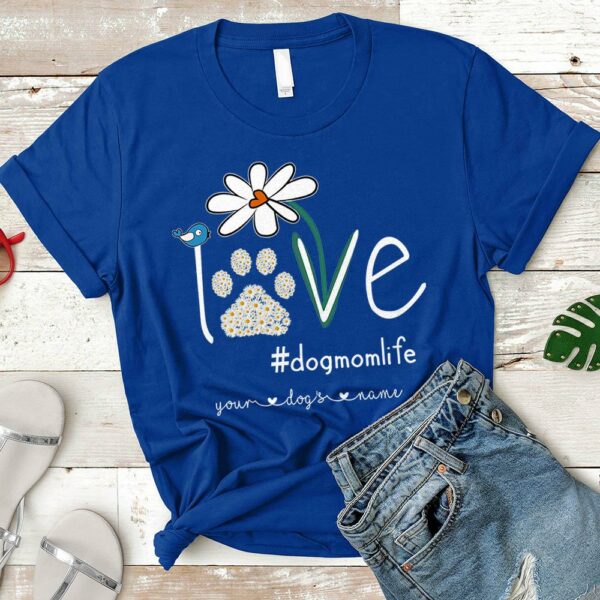 Dog Mom Daisy Flower Personalized Dogs Names T-shirt - Image 6