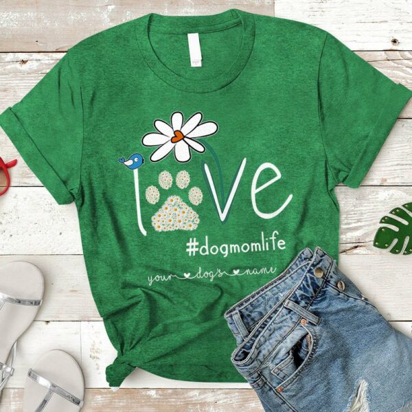 Dog Mom Daisy Flower Personalized Dogs Names T-shirt - Image 4