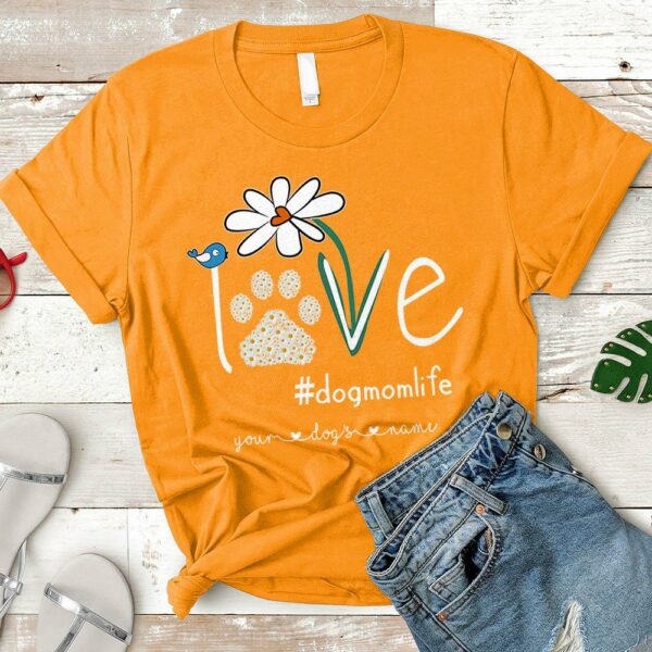 Dog Mom Daisy Flower Personalized Dogs Names T-shirt - Image 3