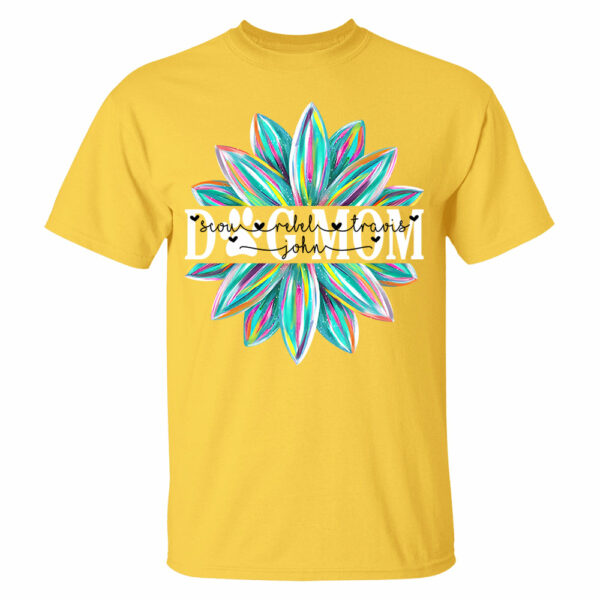 Dog Mom Flower Color 4 Custom Name Dog Shirt Gift For Dog Mom Lovers - Image 6