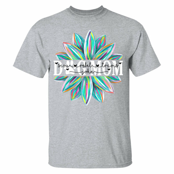 Dog Mom Flower Color 4 Custom Name Dog Shirt Gift For Dog Mom Lovers - Image 5