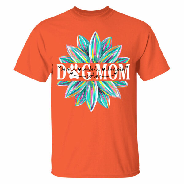 Dog Mom Flower Color 4 Custom Name Dog Shirt Gift For Dog Mom Lovers - Image 4