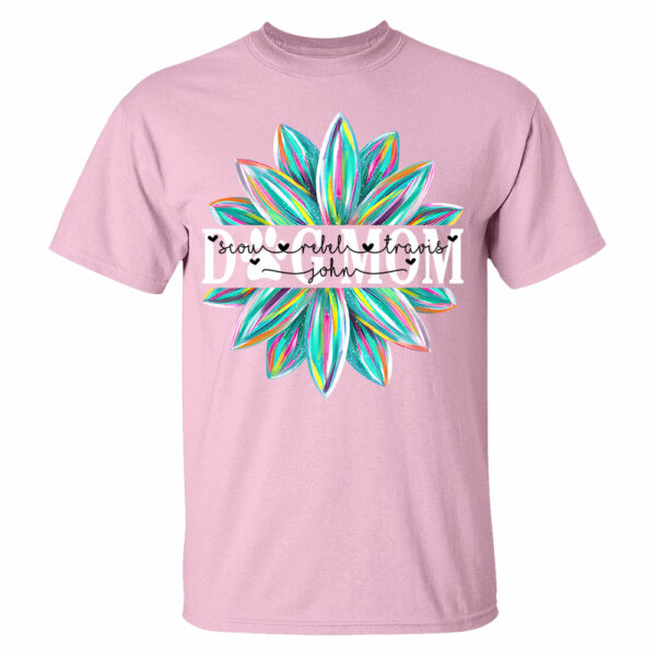 Dog Mom Flower Color 4 Custom Name Dog Shirt Gift For Dog Mom Lovers - Image 3