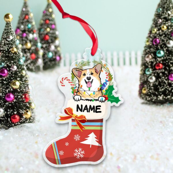 Dog Socks Custom Dog Breed And Name Personalized Ornament Gift For Dog Lovers - Image 5