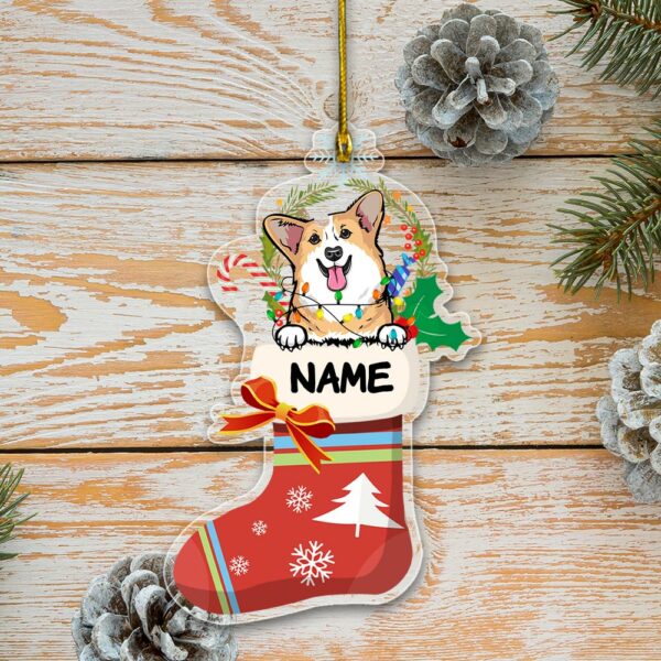 Dog Socks Custom Dog Breed And Name Personalized Ornament Gift For Dog Lovers - Image 2