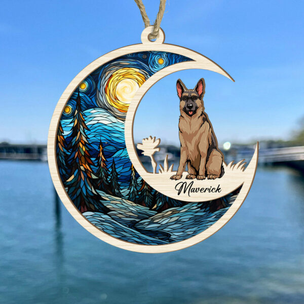 Dog Suncatcher Personalized Ornament - Handmade Custom Name And Dog Breed Decor, Engraved Dog Lovers Gift - Image 2