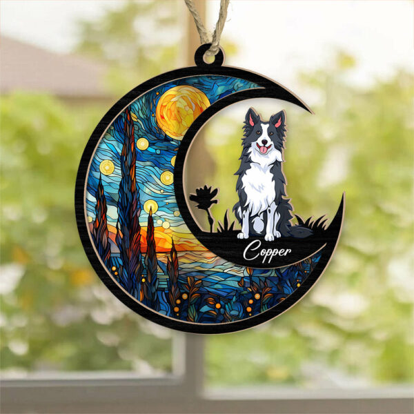Dog Suncatcher Personalized Ornament - Handmade Custom Name And Dog Breed Decor, Engraved Dog Lovers Gift - Image 3