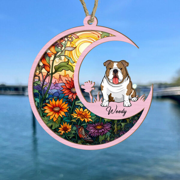 Dog Suncatcher Personalized Ornament - Handmade Custom Name And Dog Breed Decor, Engraved Dog Lovers Gift - Image 2