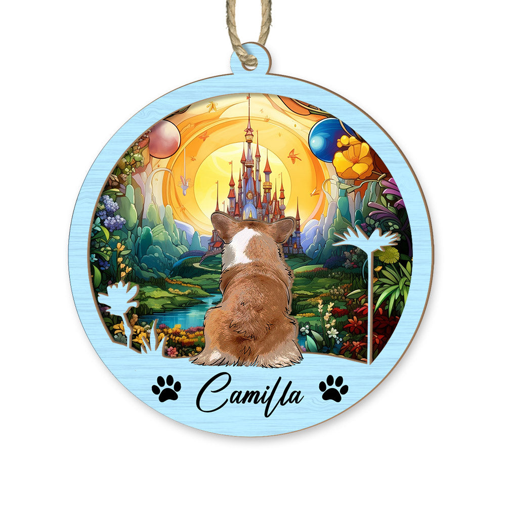 Dog Suncatcher Personalized Ornament, Pet Christmas Ornament, Dog Chirstmas Ornament