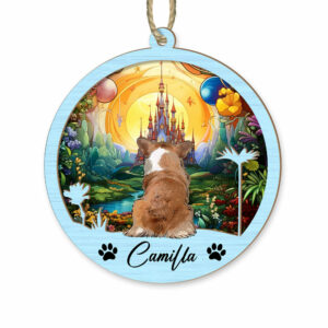 Dog Suncatcher Personalized Ornament, Pet Christmas Ornament, Dog Chirstmas Ornament