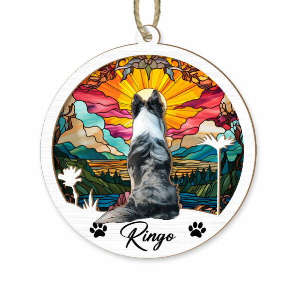 Dog Suncatcher Personalized Ornament, Pet Christmas Ornament, Dog Chirstmas Ornament