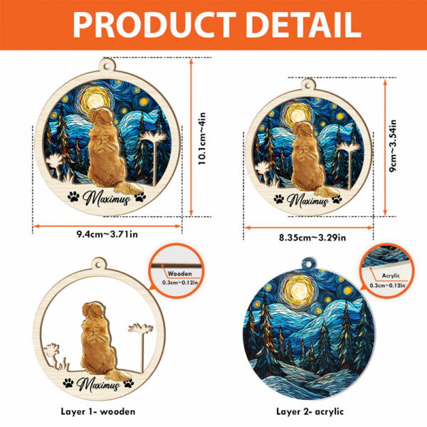 Dog Suncatcher Personalized Ornament, Pet Christmas Ornament, Dog Chirstmas Ornament - Image 6