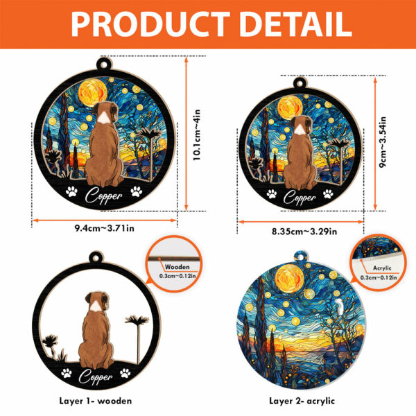 Dog Suncatcher Personalized Ornament, Pet Christmas Ornament, Dog Chirstmas Ornament - Image 6