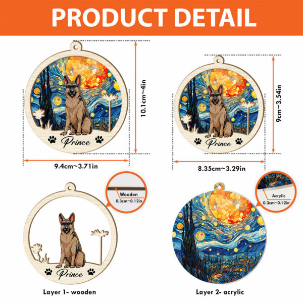 Dog Suncatcher Personalized Ornament, Pet Christmas Ornament, Dog Christmas Ornament - Image 6