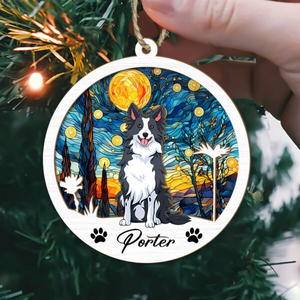 Dog Suncatcher Personalized Ornament, Pet Christmas Ornament, Dog Christmas Ornament - Image 5