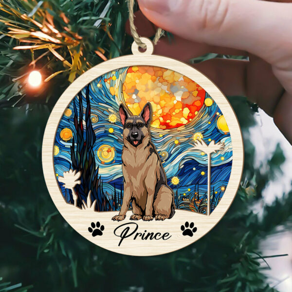 Dog Suncatcher Personalized Ornament, Pet Christmas Ornament, Dog Christmas Ornament - Image 5