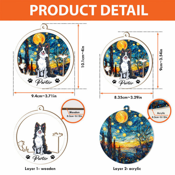 Dog Suncatcher Personalized Ornament, Pet Christmas Ornament, Dog Christmas Ornament - Image 6