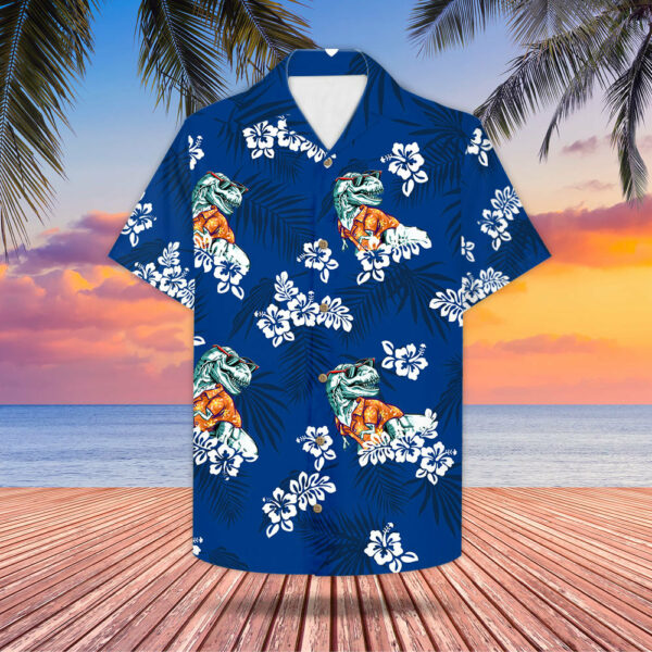 Don't Mess With Papasaurus Custom Hawaiian Shirt Gift For Dad - Aloha Shirt Best Gift For Grandpa - Image 2