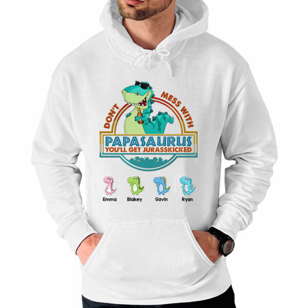 Don't Mess With Papasaurus Cute Dinosaurs Personalized Shirt For Grandpa - Image 5
