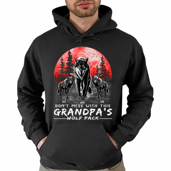 Don't Mess With This Grandpa's Wolf Pack Personalized Shirt - Image 4