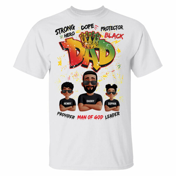Dope Black Dad Hero, Personalized Shirt For Dad, Father's Day Gift T1807 - Image 2